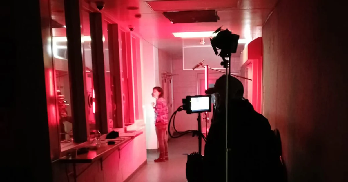 A film crew shooting inside the former North Richland Hills jail