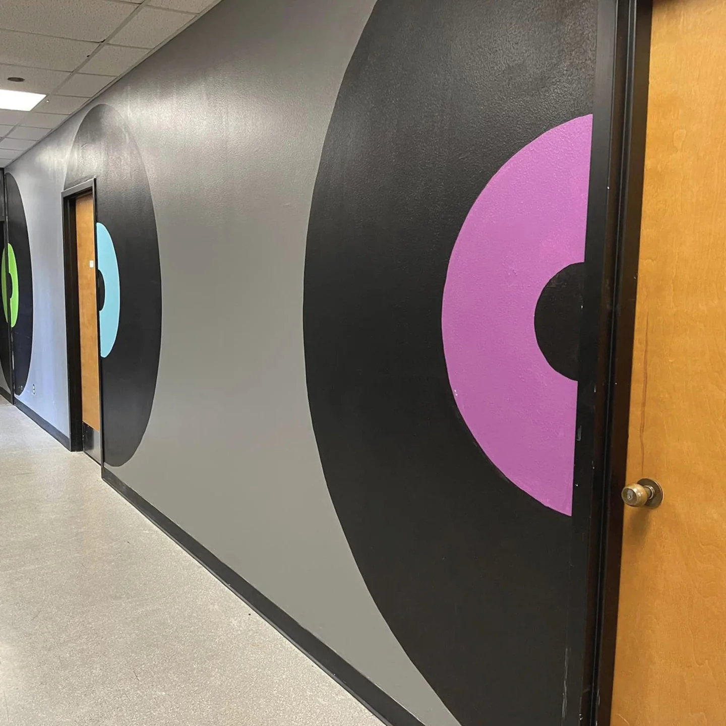 Hallway of monthly rehearsal rooms at Platinum NRH