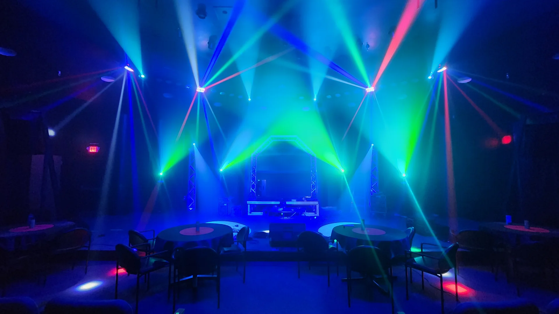 The concert hall stage at Platinum Music Complex NRH